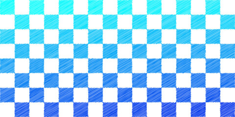 タイル模様　落書き風　ブルーグラデーション