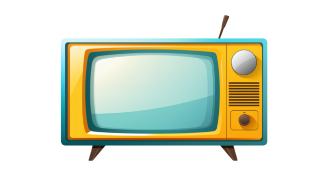 Retro Television Illustration Vintage TV Cartoon Graphic  Nostalgia Media Icon Classic TV Set Design Old Fashioned Television Image