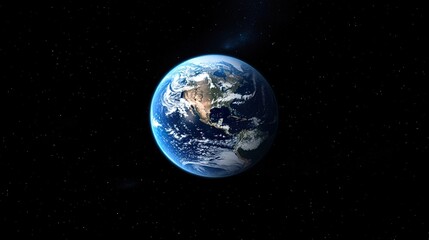 Obraz premium Glowing Earth with abstract network connections, symbolizing global connectivity and unity in a vast universe.