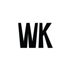 WK monogram logo design letter text name symbol monochrome logotype alphabet character simple logo