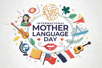 Fototapeta premium An eye-catching illustration for International Mother Language Day celebrations.