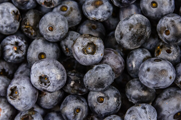 Background of the many blueberries. Healthy eating concept