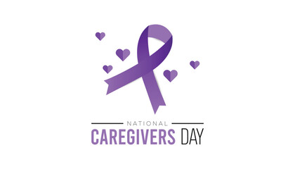 February is National Caregivers Day. Vector template Design for banner, greeting card, poster, prints, social media post ,flyer , T shirt with background.