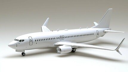 Fototapeta premium White Boeing Airplane Model: A Stunning Display of Aviation Excellence
