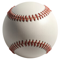 Close-up of a classic baseball isolated on white or transparent png background