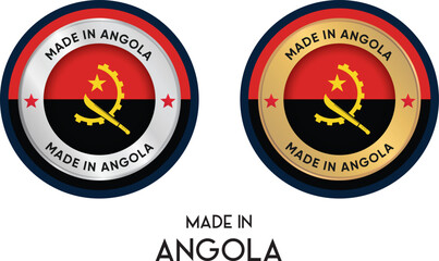 Naklejka premium Made in Angola. Premium labels, stickers, pointer, badge and symbol of Angola flag icon. Collection vector illustration