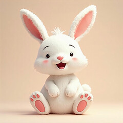 Adorable 3D Cartoon Bunny Rabbit Image