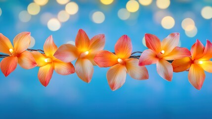 Obraz premium Festive floral garland with colorful petals, symbolizing joy and celebration in a vibrant display.