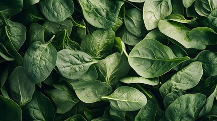 Lush Green Spinach Leaves Abundantly Displayed