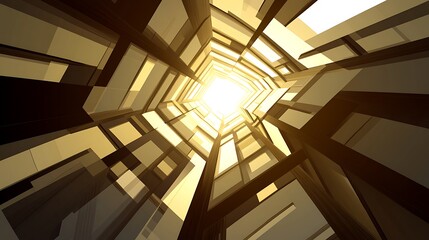Obraz premium Abstract golden city light tunnel