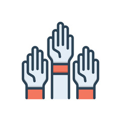 Color illustration icon for participate