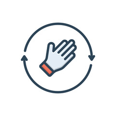 Color illustration icon for rotate