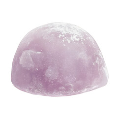 A single mochi dessert, gently domed with a pale lavender tone, smooth and inviting with a slight translucency, transparent background, PNG