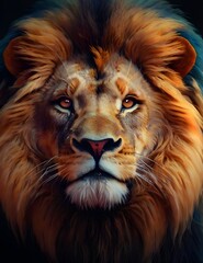 Naklejka premium lion head portrait