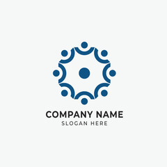 A Logo of people sitting face to face engaged in discussion or meeting. Vector Illustration