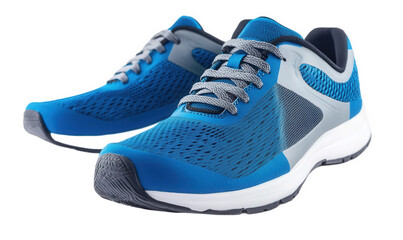 A pair of blue mesh shoes