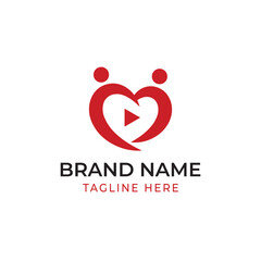 Human heart media logo design for media company