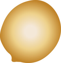 Golden Lemon On Isolated White