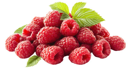 raspberries isolated on white background