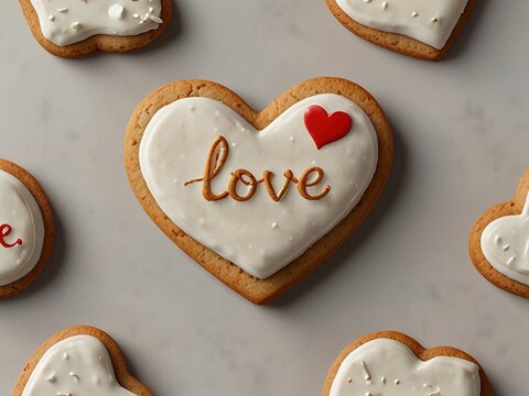 heart shaped cookies with chocolate