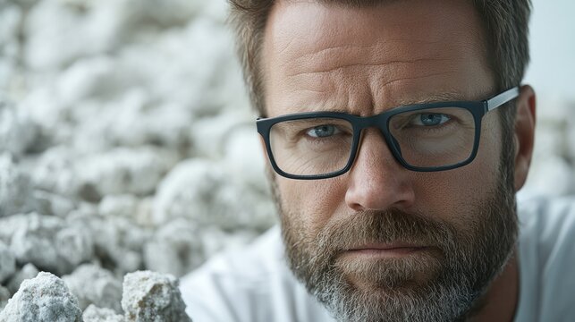 Portrait of a Man with Serious Expression