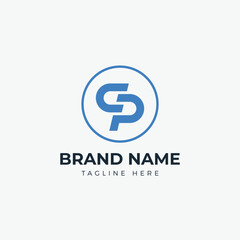 Initial Letter CP logo design vector illustration. Letter CP icon. Usable for busines logos, Isolated on white background