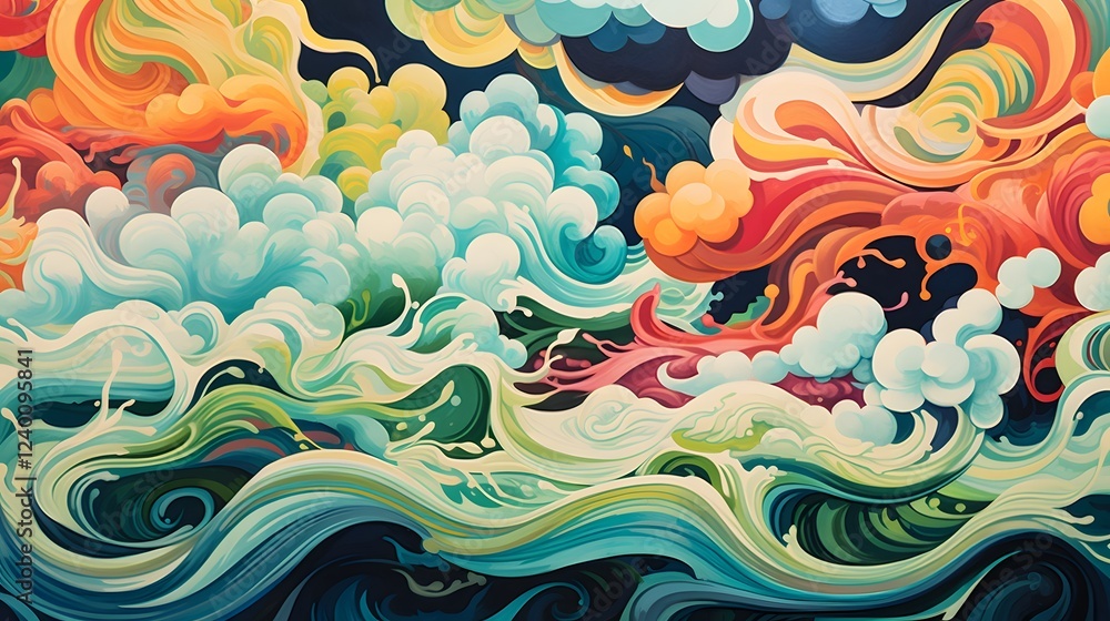 Aufkleber a vivid state of imagination showcased through captivating swirling patterns of vibrant colors that 