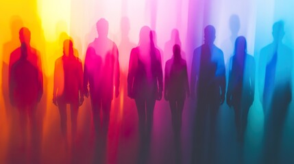 Colorful abstract representation of multiracial unity, symbolizing diversity and harmony in a minimal composition.