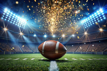 Football stadium night game celebration confetti (1)