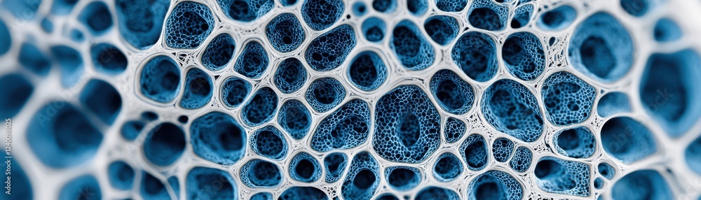 Poster exploring cellular structures under microscope laboratory scientific image clean environment close-u