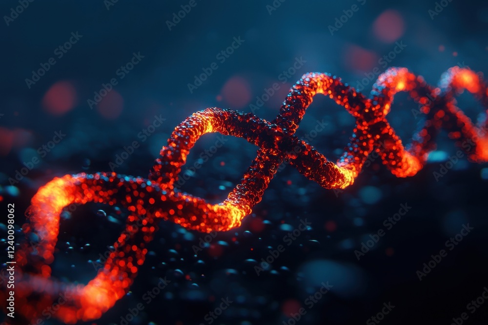 Poster exploring genetic structures scientific laboratory 3d visualization abstract environment close-up pe