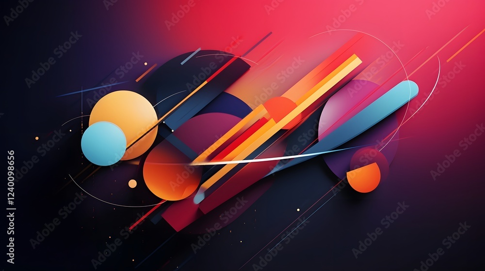 Fototapete visually stunning abstract composition featuring vibrant geometric shapes fluid gradients and soft s