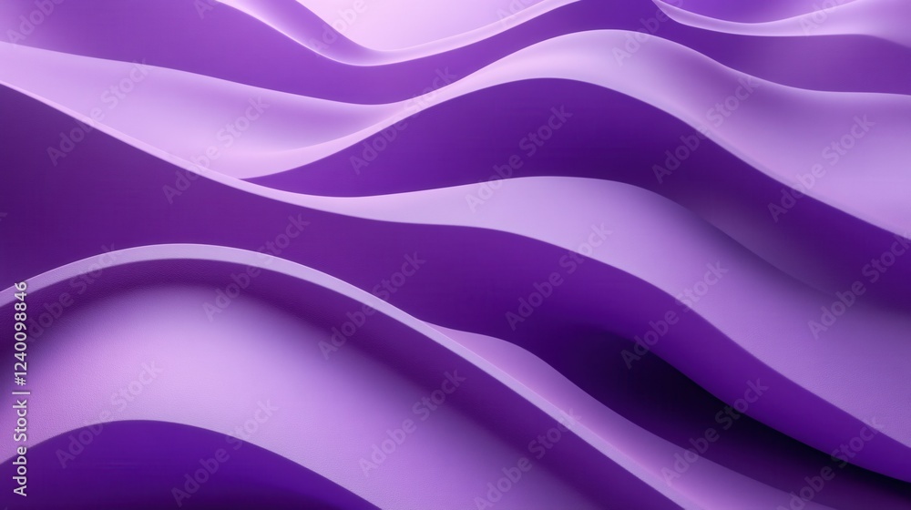 Poster abstract purple waves create a smooth flowing texture with soft shadows and a calming feel