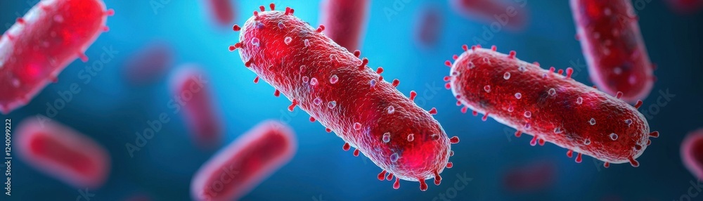 Aufkleber exploring bacterial activity in microscopic environments laboratory scientific visualization digital