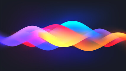 Wave glowing colorful dynamic shape vector illustration background