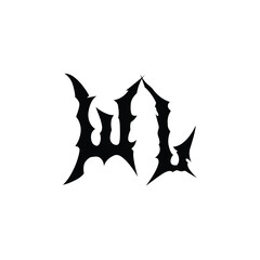 WL monogram logo design letter text name symbol monochrome logotype alphabet character simple logo