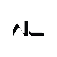 WL monogram logo design letter text name symbol monochrome logotype alphabet character simple logo