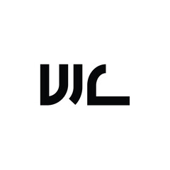 WL monogram logo design letter text name symbol monochrome logotype alphabet character simple logo