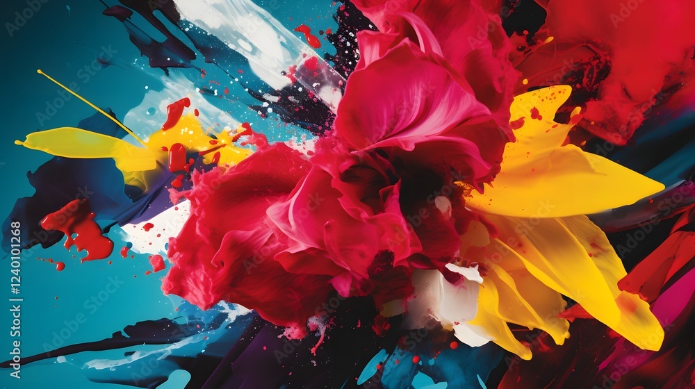 Poster a visually striking collage of colorful abstract digital elements that captivate the viewer s imagin