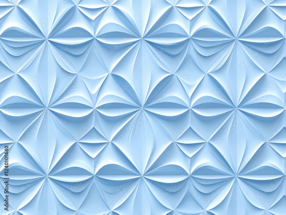 Aufkleber abstract light blue geometric pattern with folded paper effect creating a soft elegant texture
