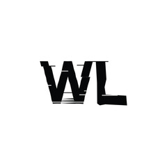 WL monogram logo design letter text name symbol monochrome logotype alphabet character simple logo