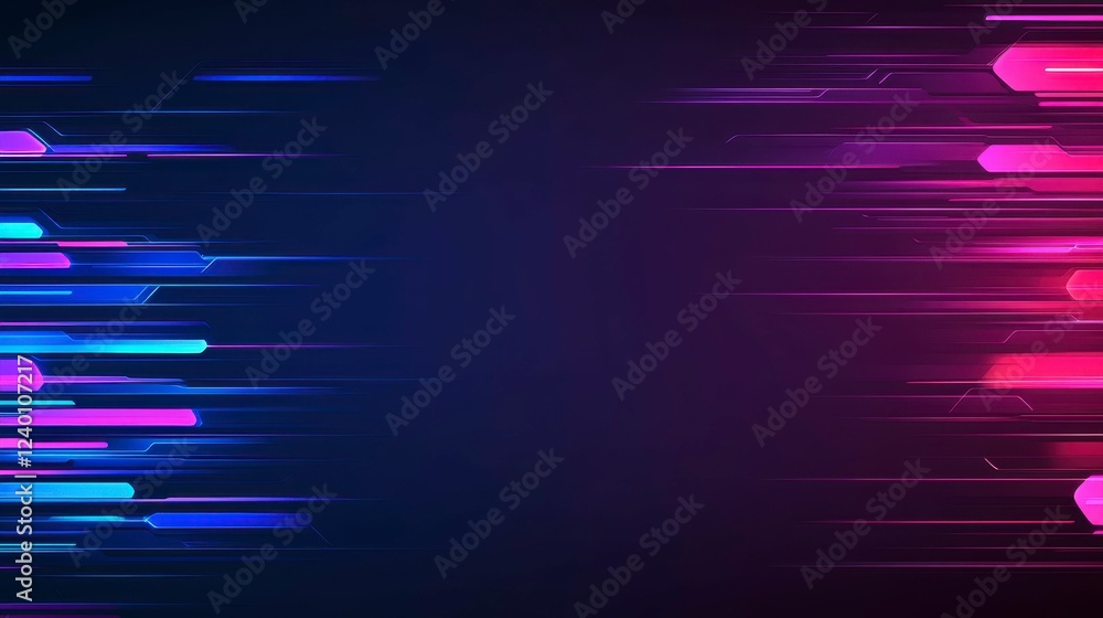 Poster futuristic digital abstract background with colorful light streaks and a smooth gradient for technol