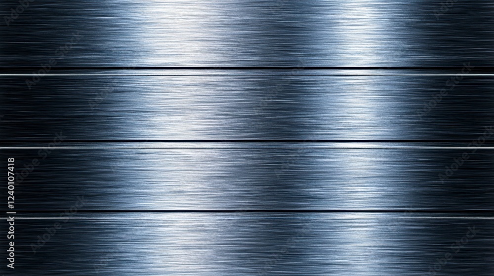 Poster smooth, reflective metallic surface with parallel brushed textures creating a modern and sleek appea