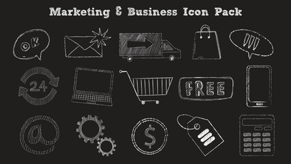 A professional marketing and business icon pack for branding and promotional use.