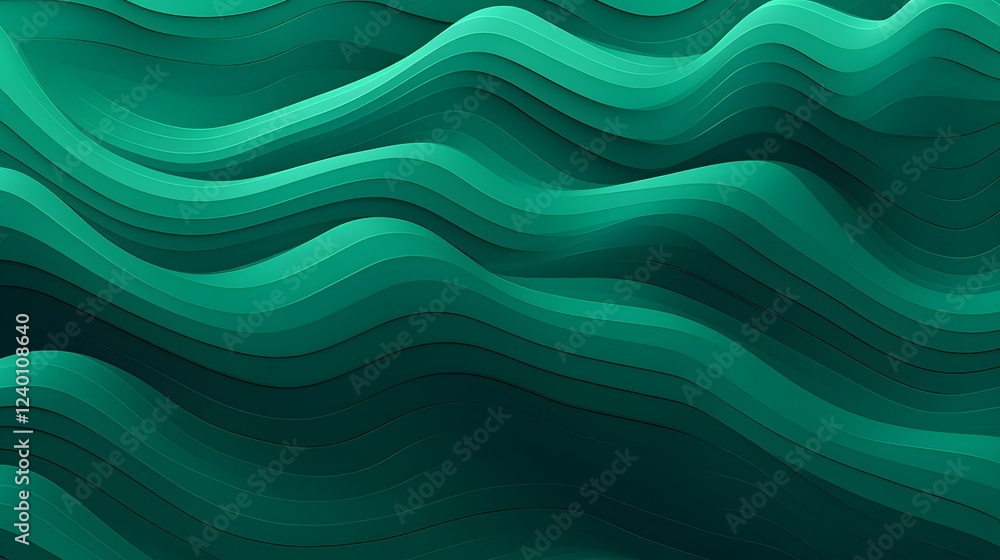 Aufkleber mesmerizing jade inspired abstract waves in dynamic pattern visually captivating digital art featuri