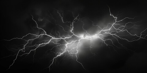 A solid black canvas with subtle, minimalist lightning bolts, Dynamic and sharp composition