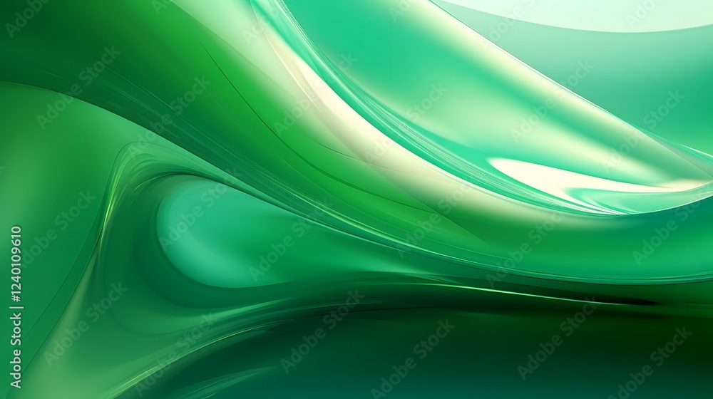Aufkleber elegant jade inspired digital abstract art with a glossy finish and soft lighting this visually stun