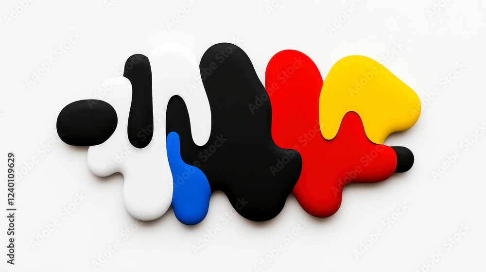Poster abstract colorful shapes blending together in a modern artistic composition with a vivid color palet