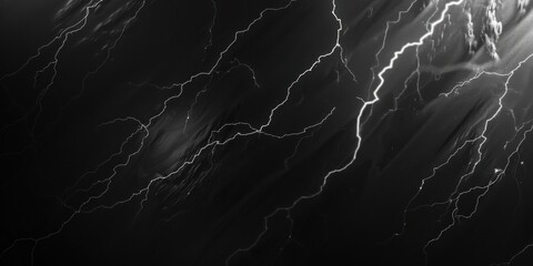 A solid black canvas with subtle, minimalist lightning bolts, Dynamic and sharp composition