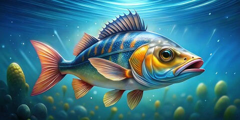 Fototapeta premium Long Exposure of School of Fish Swimming in Ocean Current